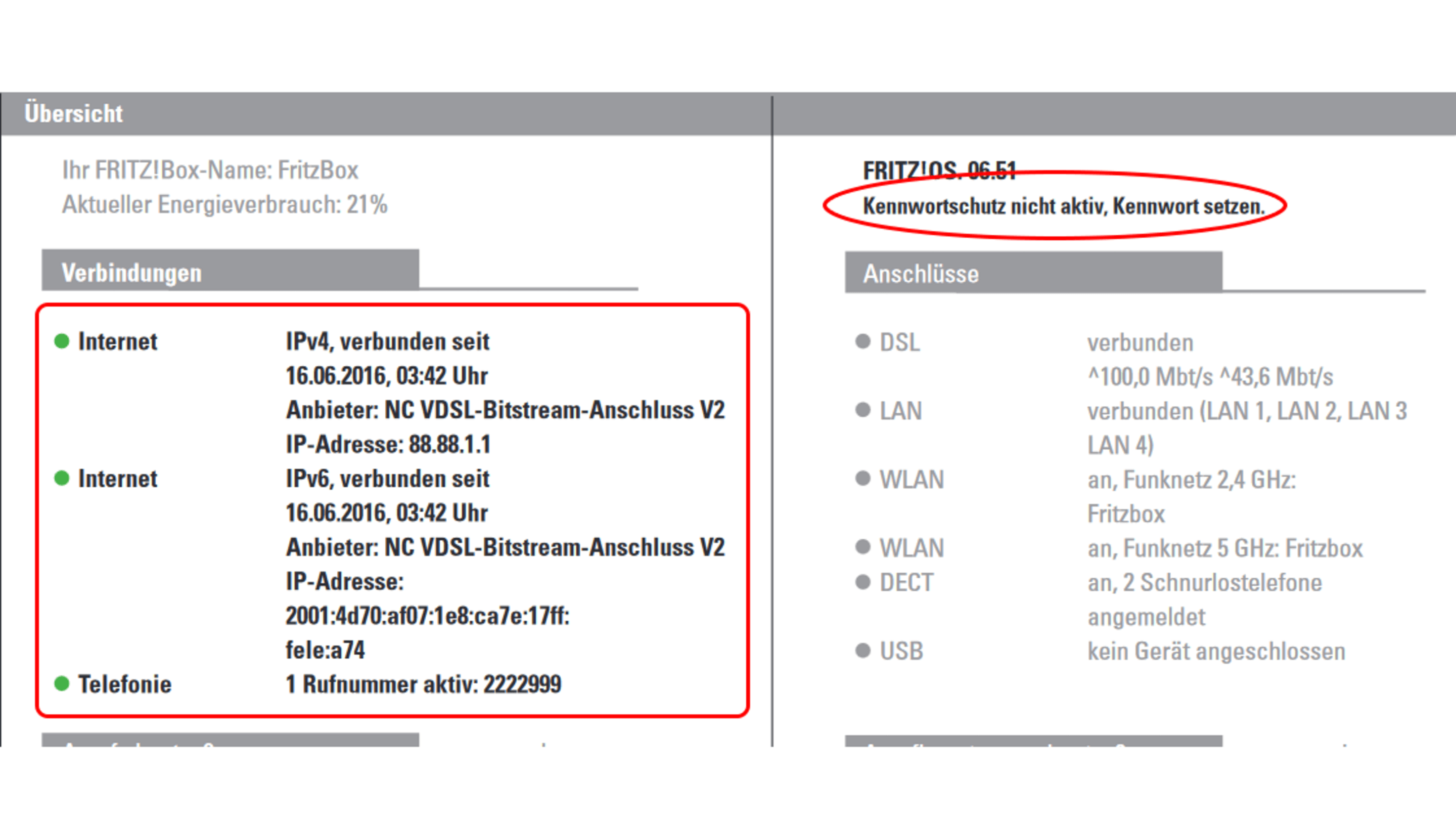 Abbildung FRITZ!Box Erstinstallation.