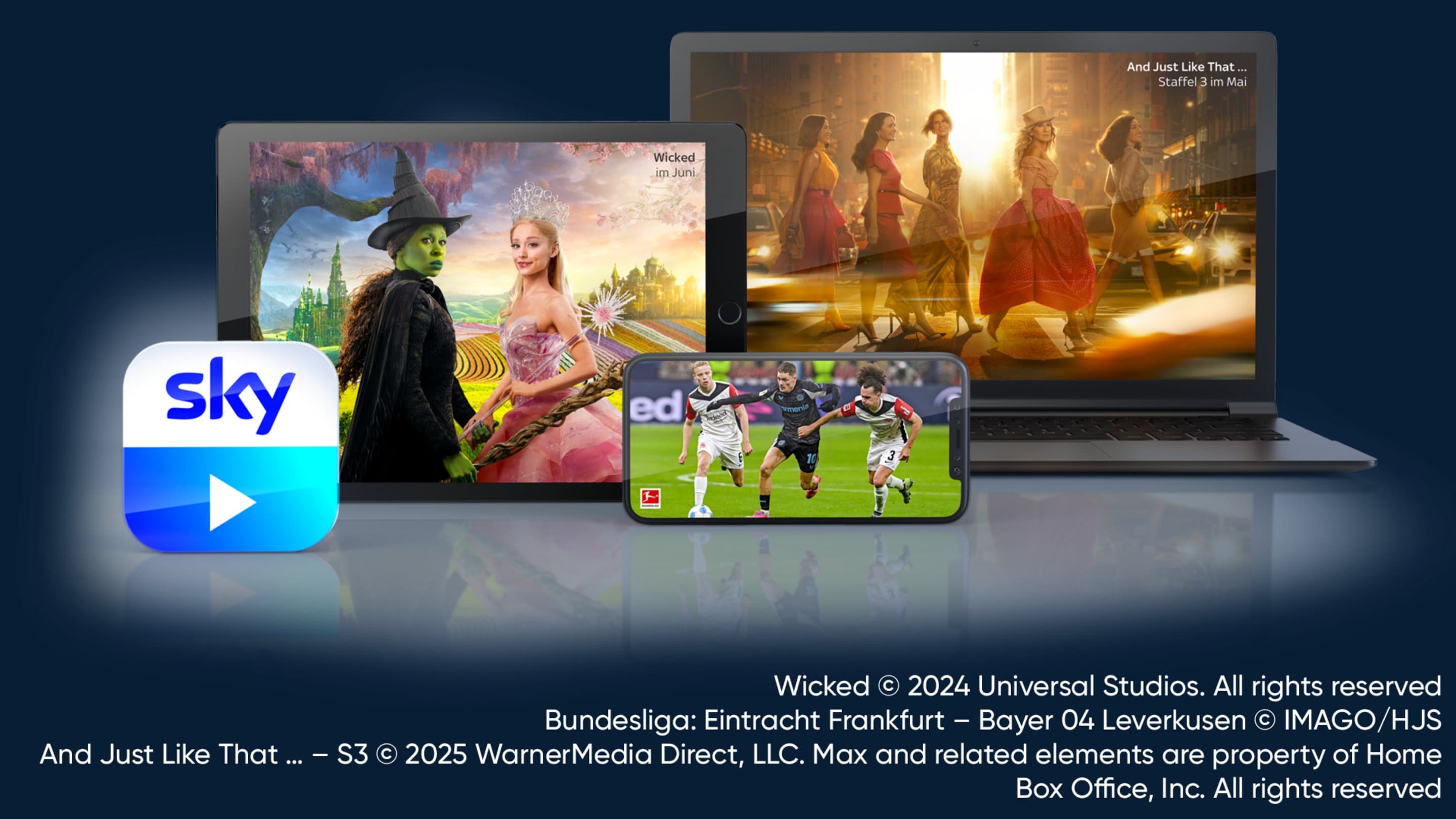 Abbildung Sky Go auf verschiedenen Devices.