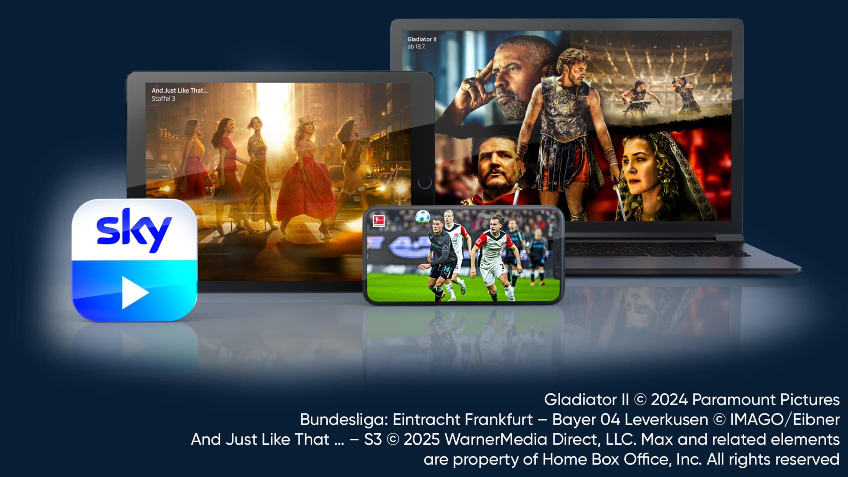 Abbildung Sky Go auf verschiedenen Devices.