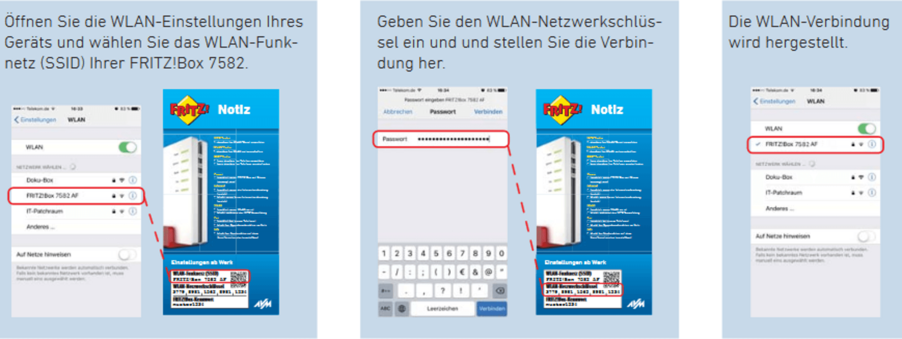 Abbildung FRITZ!Box 7582 mit Smartphone verbinden.