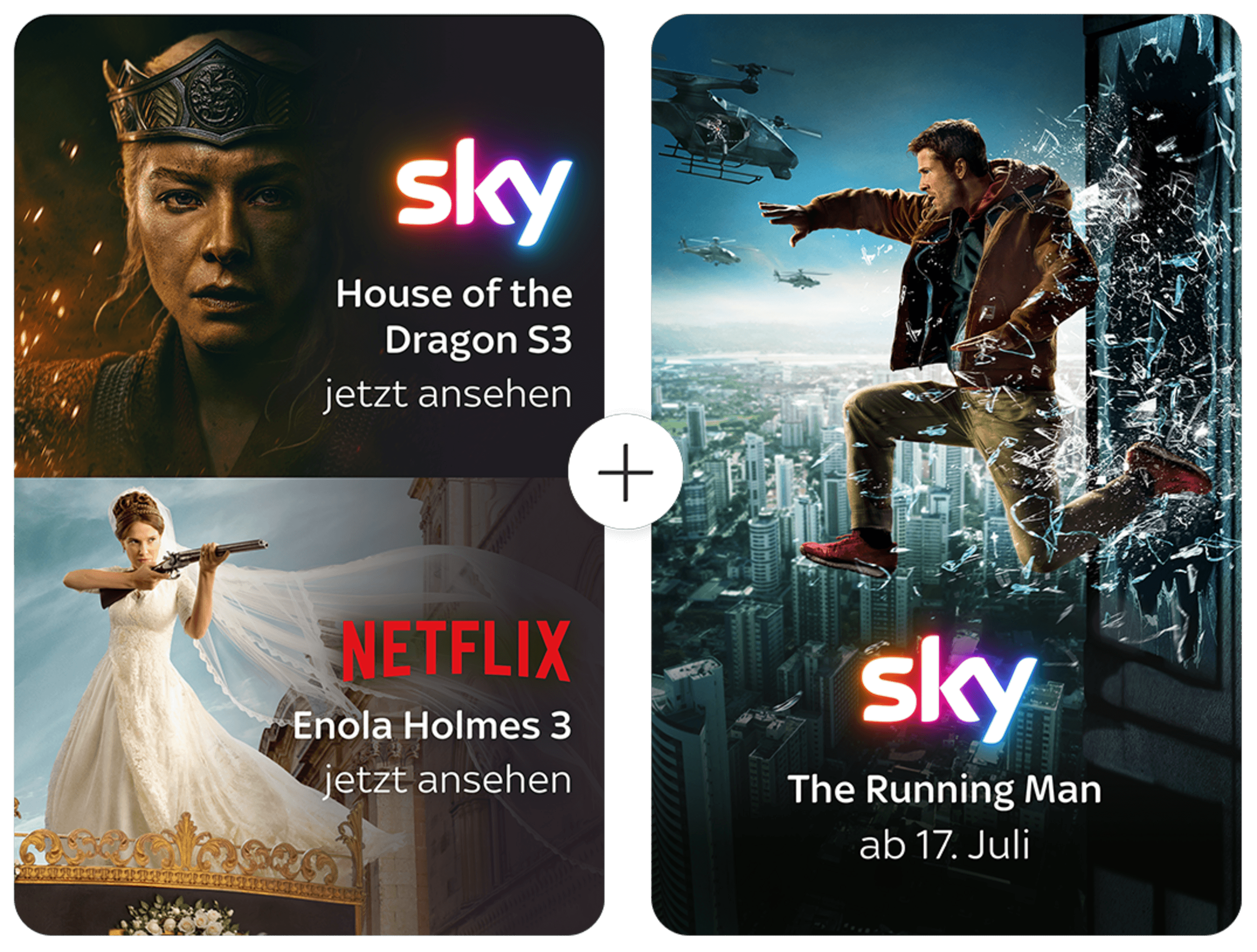 Sky Stream mit Netflix, Paramount+ und Bundesliga Freitag Kombination aus Sky Entertainment, Paramount plus und Bundesliga