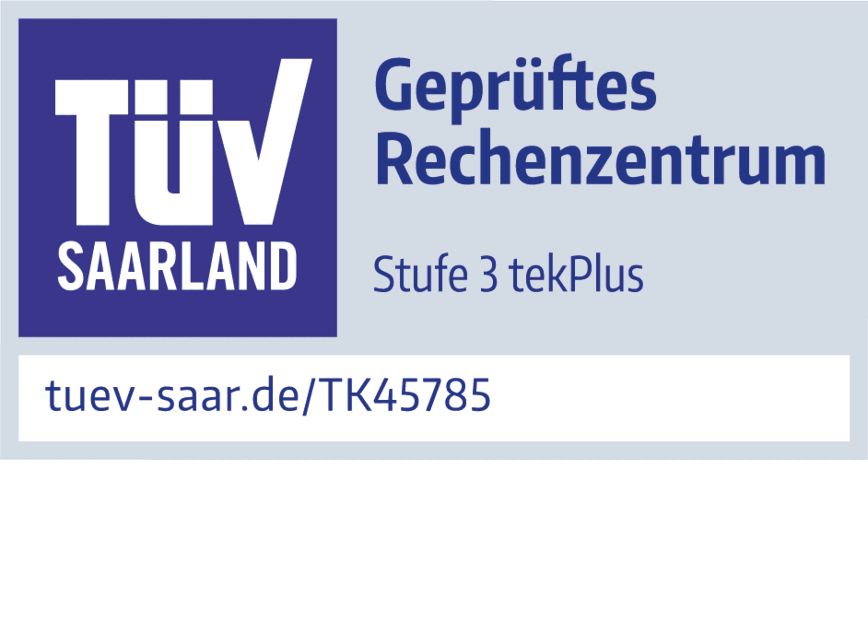 Geprüftes Rechenzentrum TÜV-Logo für geprüftes Rechenzentrum