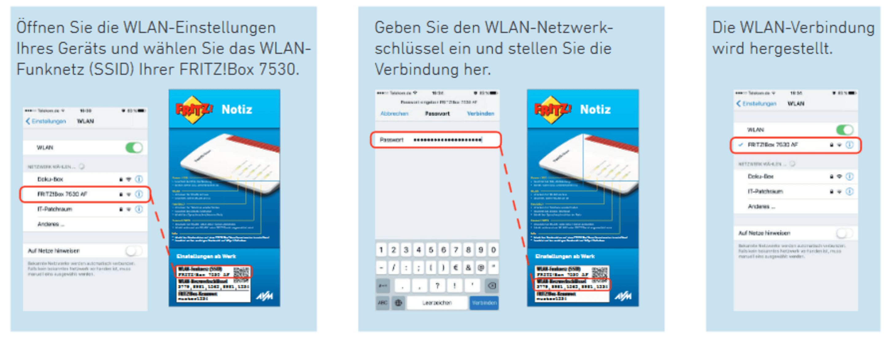 Abbildung FRITZ!Box mit Smartphone verbinden.