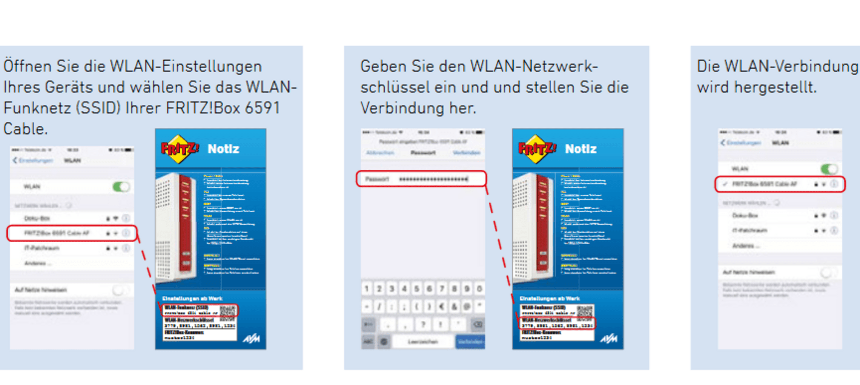 Abbildung, die zeigt wie man Smartphone mit neuem Router verbindet.