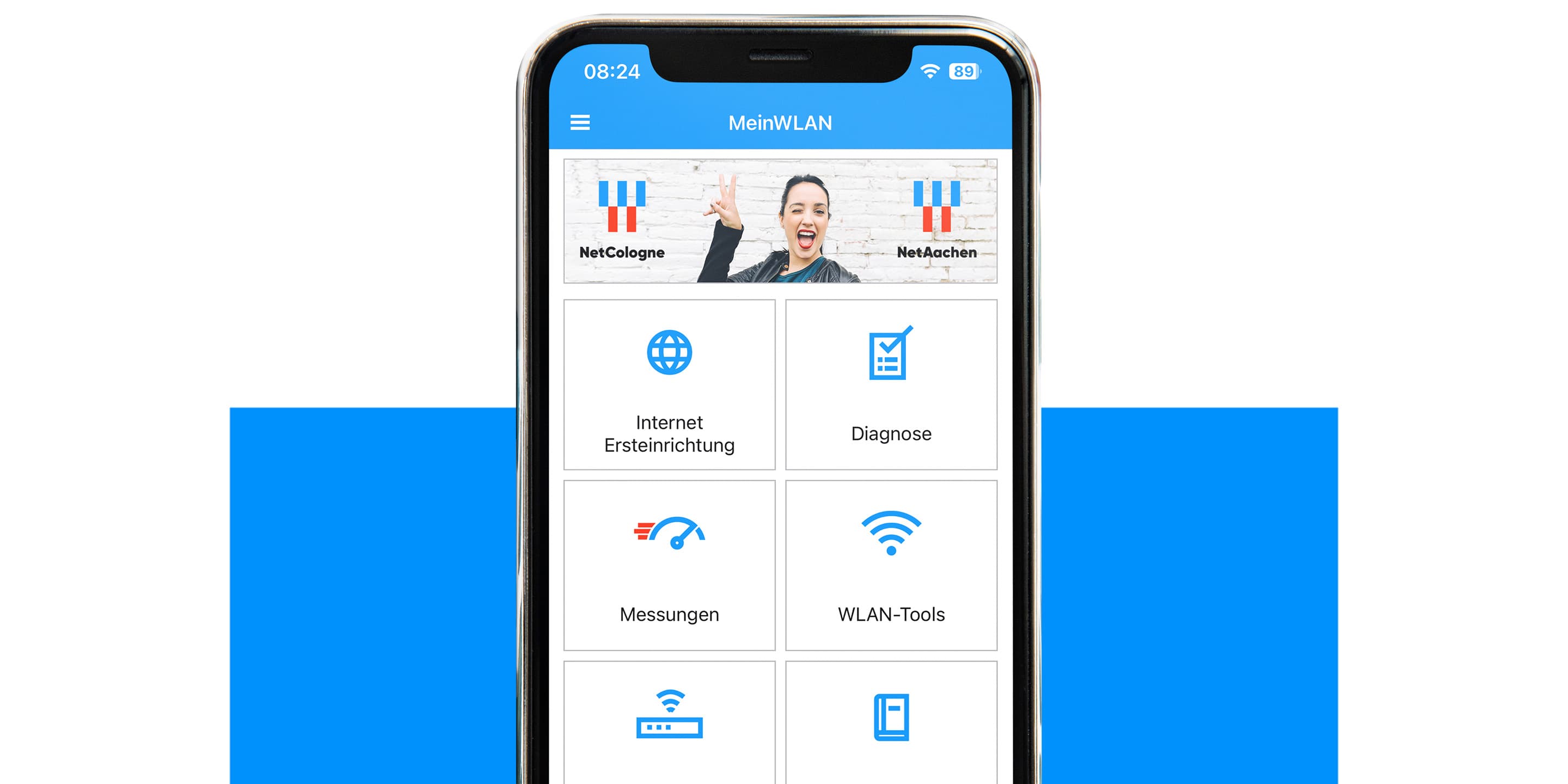 Abbildung der MeinWLAN-App.
